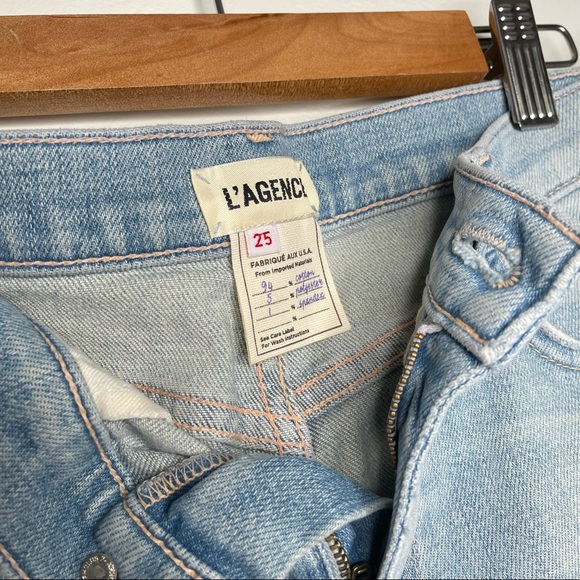 L'agence Denim Light Wash Shorts Cuffed Hem Size 25 - Picture 3 of 7
